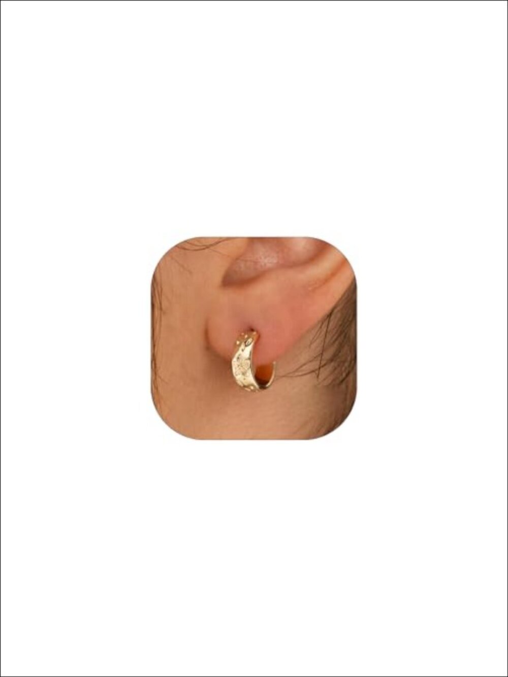 14k Gold Plated Hoop Earrings Lightweight Floral Pearl Moon Star